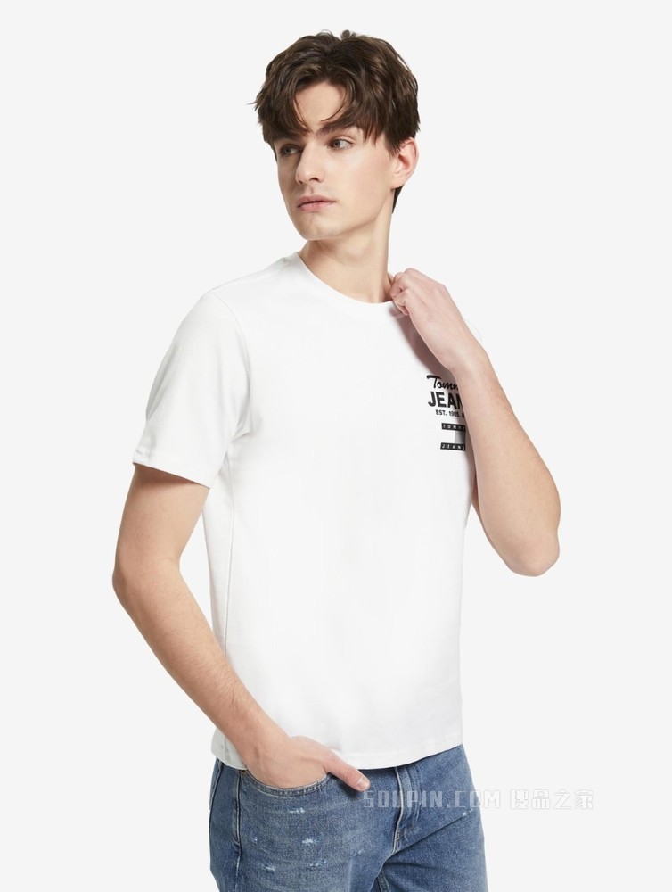 Tommy 22新款春夏男女同款时尚纯棉字母旗标印花短袖T恤13394