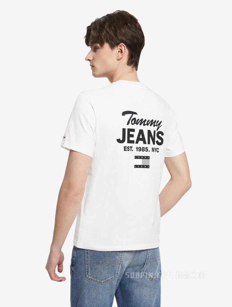 Tommy 22新款春夏男女同款时尚纯棉字母旗标印花短袖T恤13394