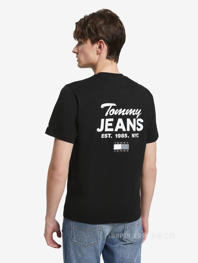 Tommy 22新款春夏男女同款时尚纯棉字母旗标印花短袖T恤13394