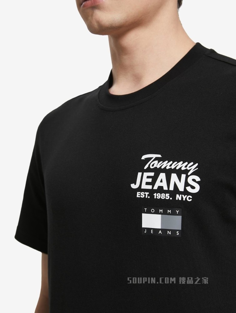 Tommy 22新款春夏男女同款时尚纯棉字母旗标印花短袖T恤13394