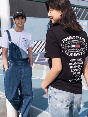 Tommy 22新款春夏男女同款休闲纯棉城市地标字母印花短袖T恤13395