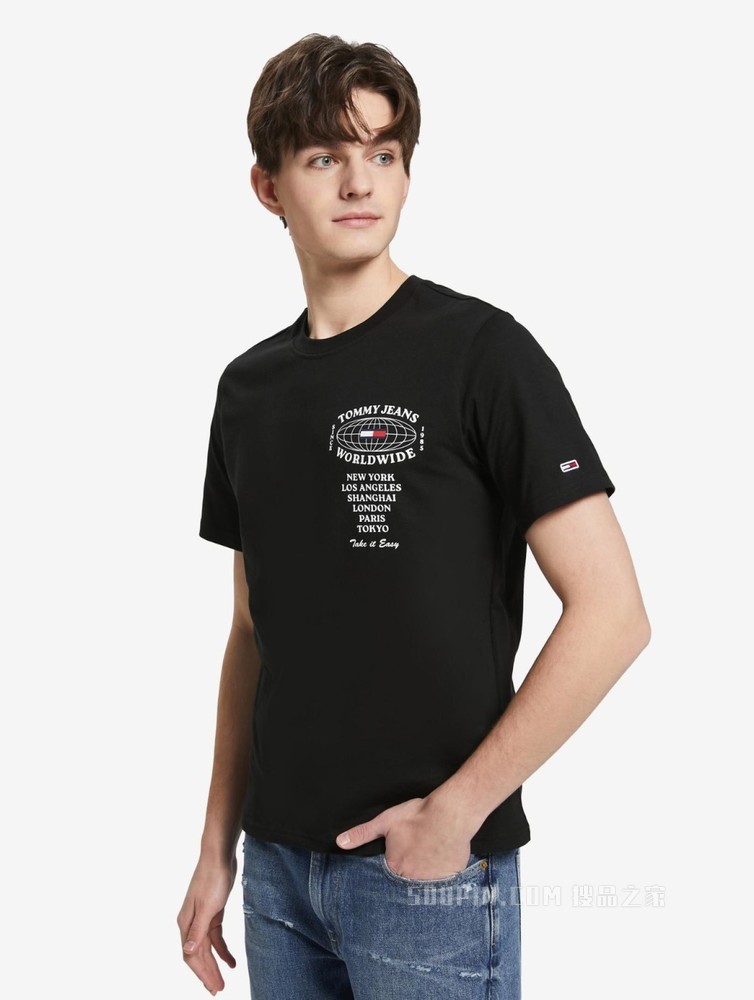 Tommy 22新款春夏男女同款休闲纯棉城市地标字母印花短袖T恤13395