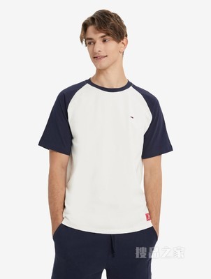 Tommy 22新款春夏男装经典休闲纯棉拼色小绣标短袖T恤DM0DM13399
