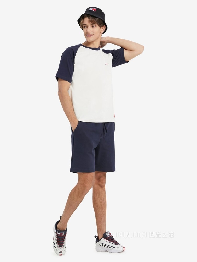 Tommy 22新款春夏男装经典休闲纯棉拼色小绣标短袖T恤DM0DM13399