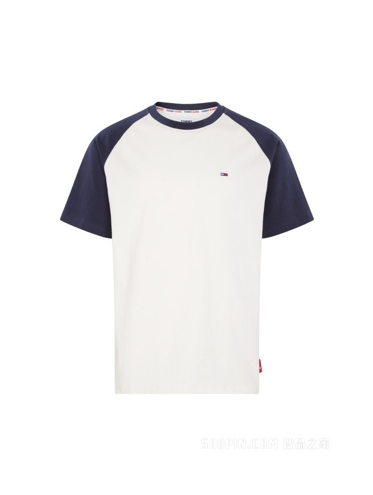 Tommy 22新款春夏男装经典休闲纯棉拼色小绣标短袖T恤DM0DM13399