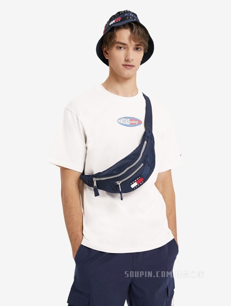 Tommy 22新款春夏男装经典时尚纯棉地球旗标印花短袖T恤13396
