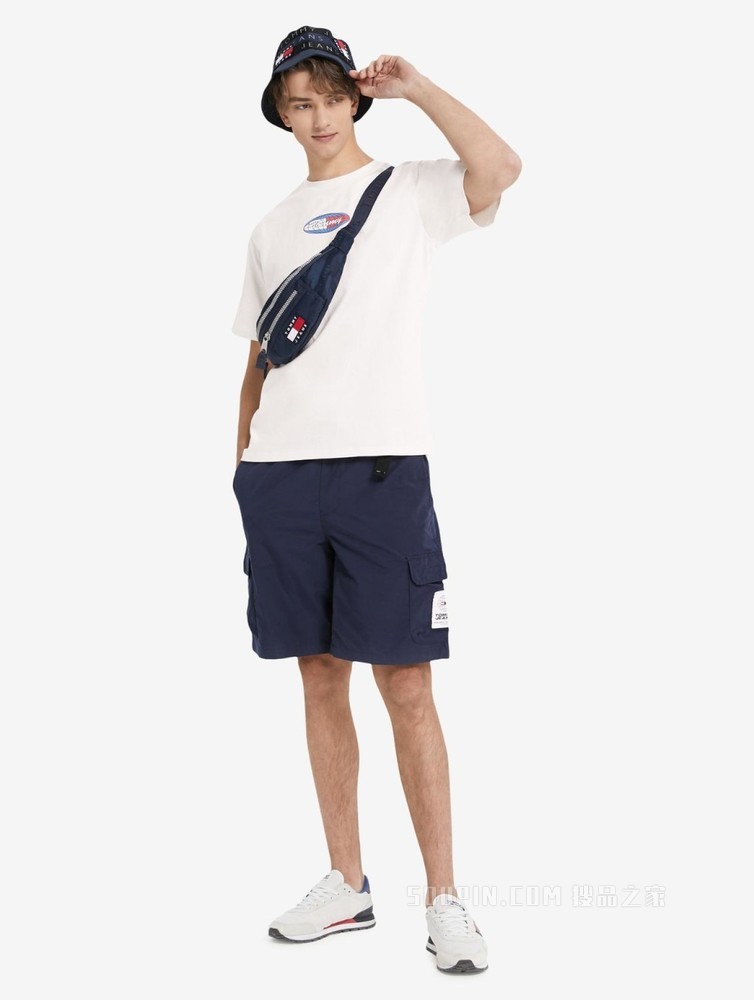 Tommy 22新款春夏男装经典时尚纯棉地球旗标印花短袖T恤13396