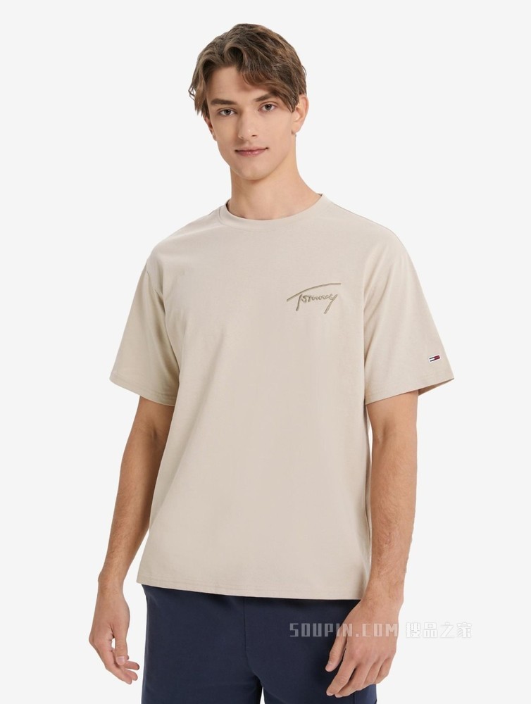 Tommy 22新款春夏男女同款经典时尚纯棉字母刺绣短袖T恤13398
