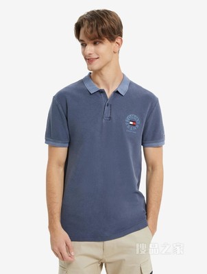 Tommy 22新款春夏男装经典珠地棉字母旗标刺绣短袖POLO衫12965