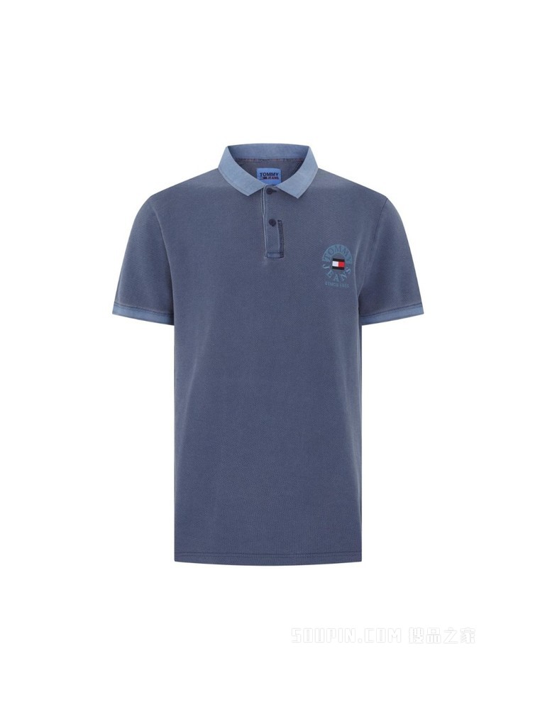 Tommy 22新款春夏男装经典珠地棉字母旗标刺绣短袖POLO衫12965