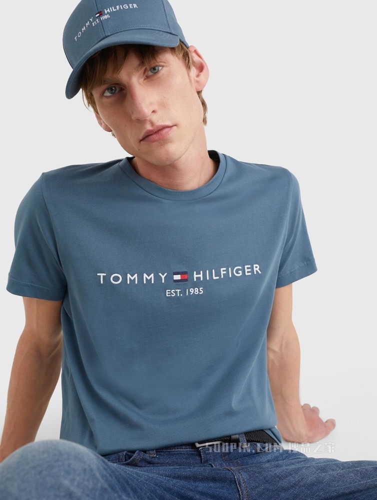 Tommy 22新款春夏男装经典时尚纯棉刺绣字母短袖T恤MW0MW11797