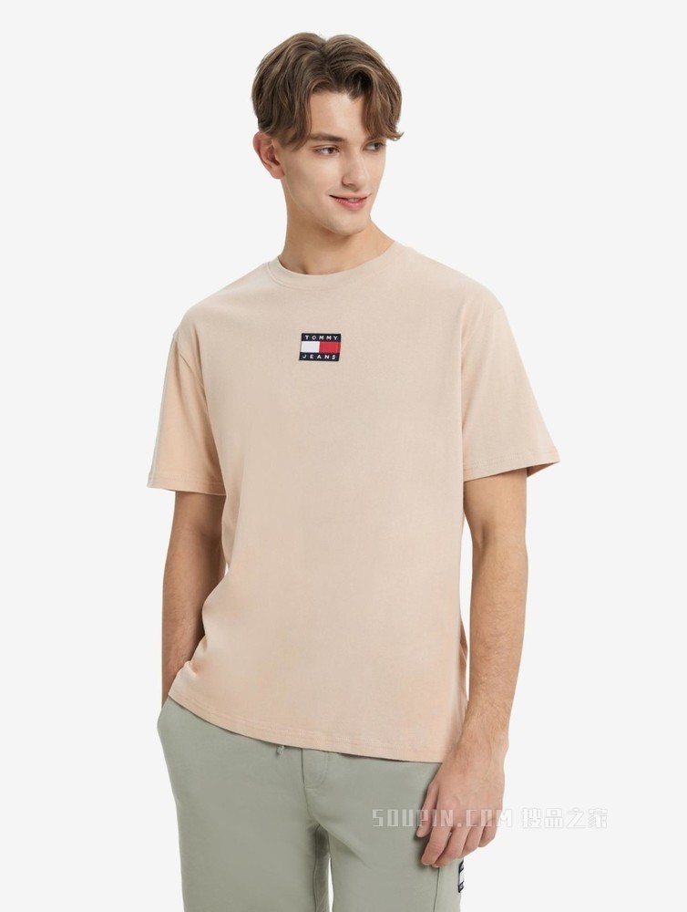 Tommy 22新款春夏男装经典纯棉旗标绣片圆领短袖T恤DM0DM10925