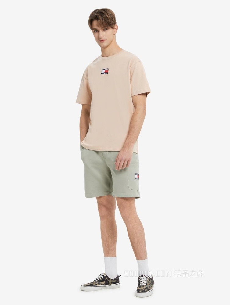 Tommy 22新款春夏男装经典纯棉旗标绣片圆领短袖T恤DM0DM10925