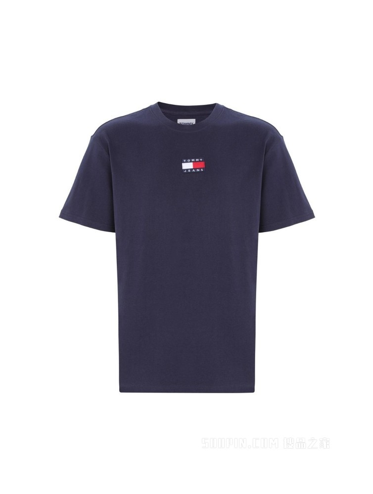 Tommy 22新款春夏男装经典纯棉旗标绣片圆领短袖T恤DM0DM10925