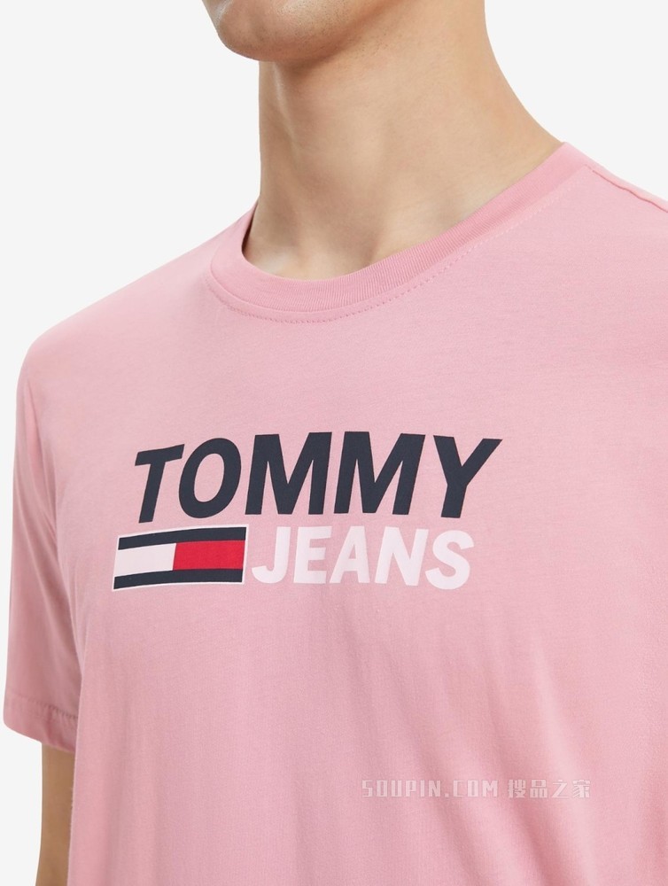 Tommy 22新款春夏男装时尚纯棉串色字母旗标印花圆领短袖T恤10103