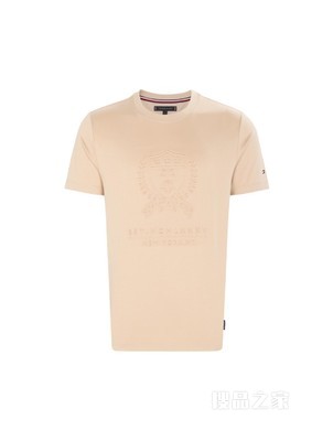 Tommy 22新款春夏男装时尚浮雕字母徽章压纹LOGO圆领短袖T恤25056