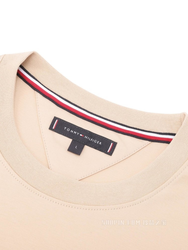 Tommy 22新款春夏男装时尚浮雕字母徽章压纹LOGO圆领短袖T恤25056