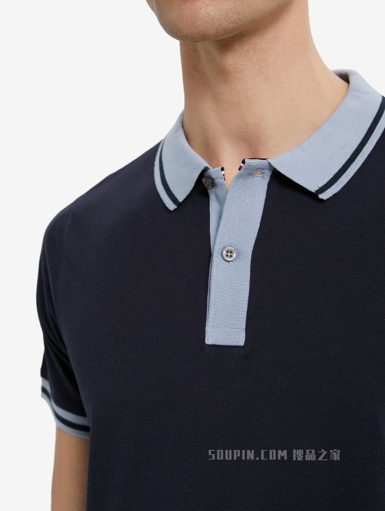Tommy 22新款春夏男装时尚纯棉刺绣镶边翻领修身短袖POLO衫24597