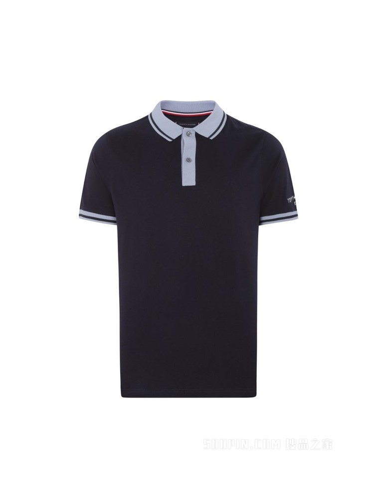 Tommy 22新款春夏男装时尚纯棉刺绣镶边翻领修身短袖POLO衫24597