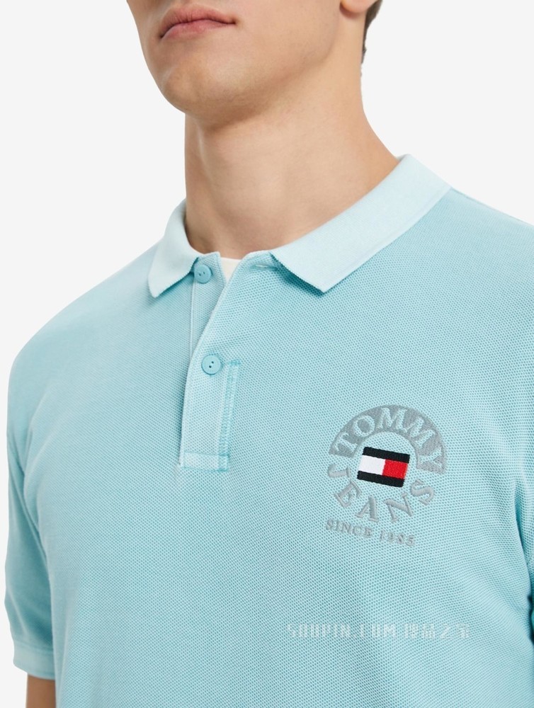 Tommy 22新款春夏男装经典珠地棉字母旗标刺绣短袖POLO衫12965