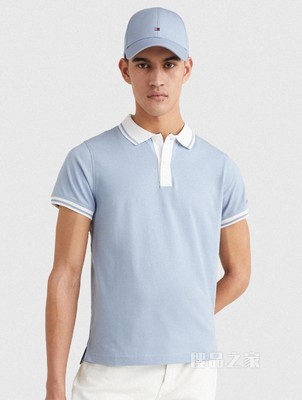 Tommy 22新款春夏男装时尚纯棉刺绣镶边翻领修身短袖POLO衫24597