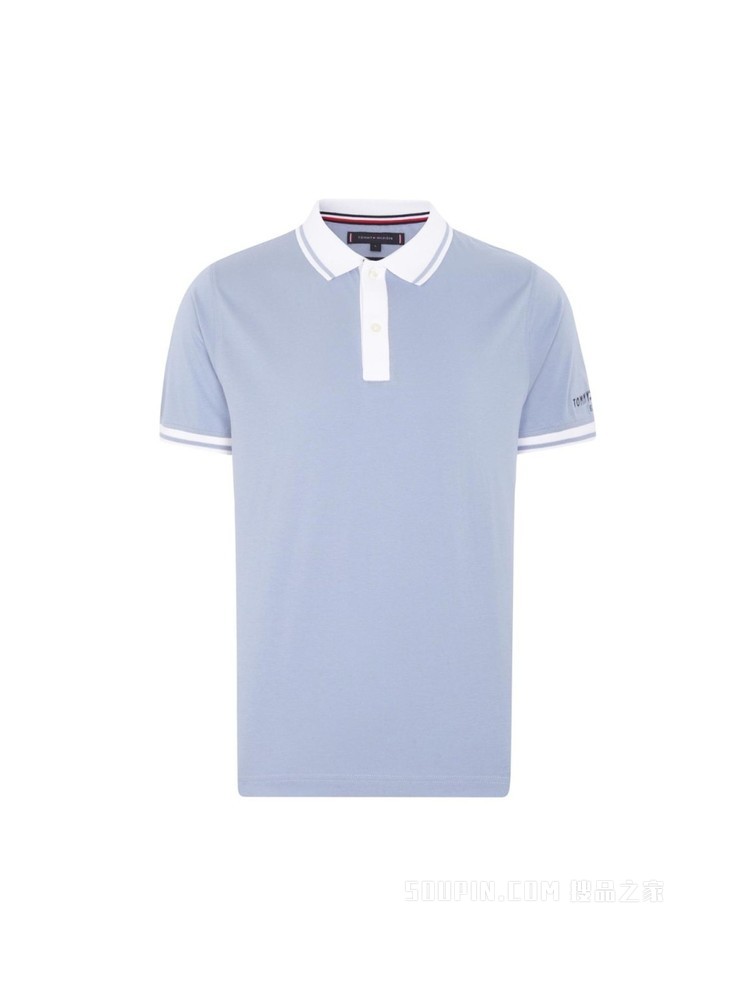 Tommy 22新款春夏男装时尚纯棉刺绣镶边翻领修身短袖POLO衫24597