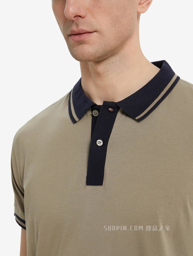 Tommy 22新款春夏男装时尚纯棉刺绣镶边翻领修身短袖POLO衫24597