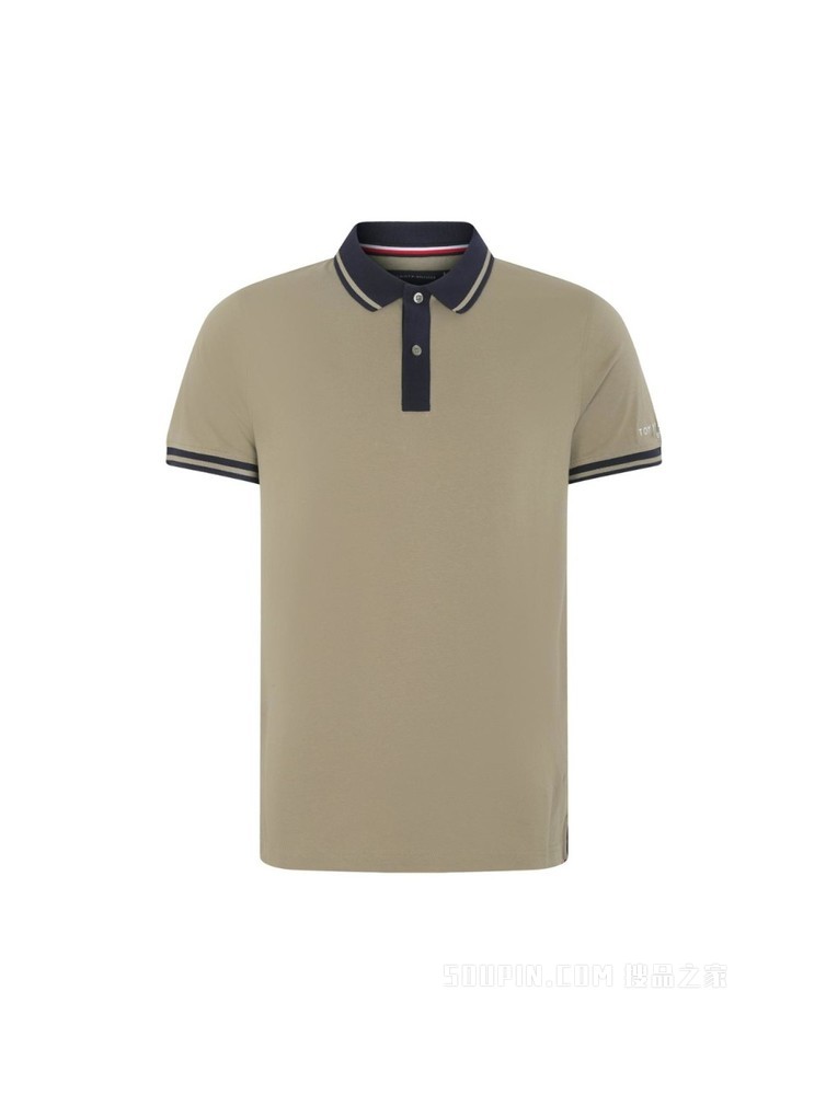 Tommy 22新款春夏男装时尚纯棉刺绣镶边翻领修身短袖POLO衫24597