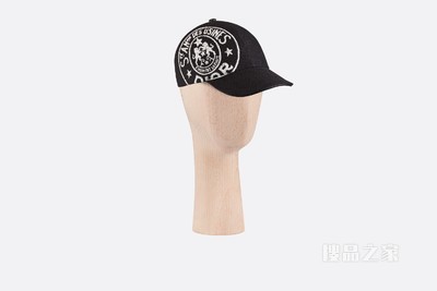 D-Player 帽子 黑色黄麻混纺帆布