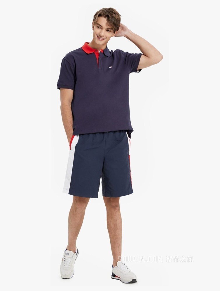 Tommy 22新款春夏男装时尚珠地棉撞色翻领宽松短袖POLO衫12967