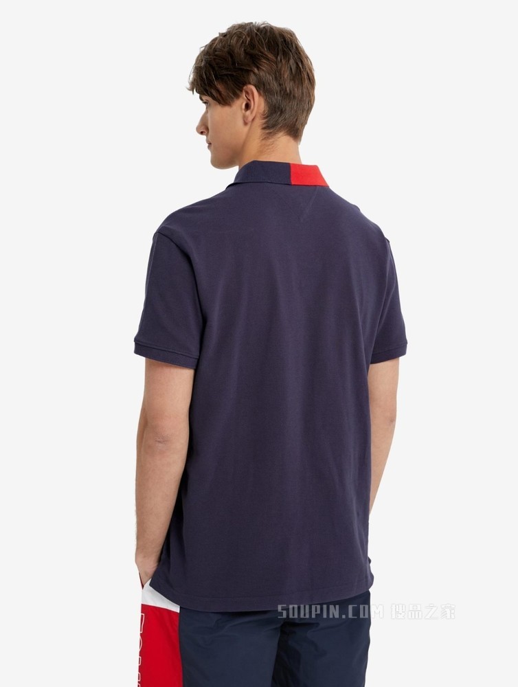 Tommy 22新款春夏男装时尚珠地棉撞色翻领宽松短袖POLO衫12967