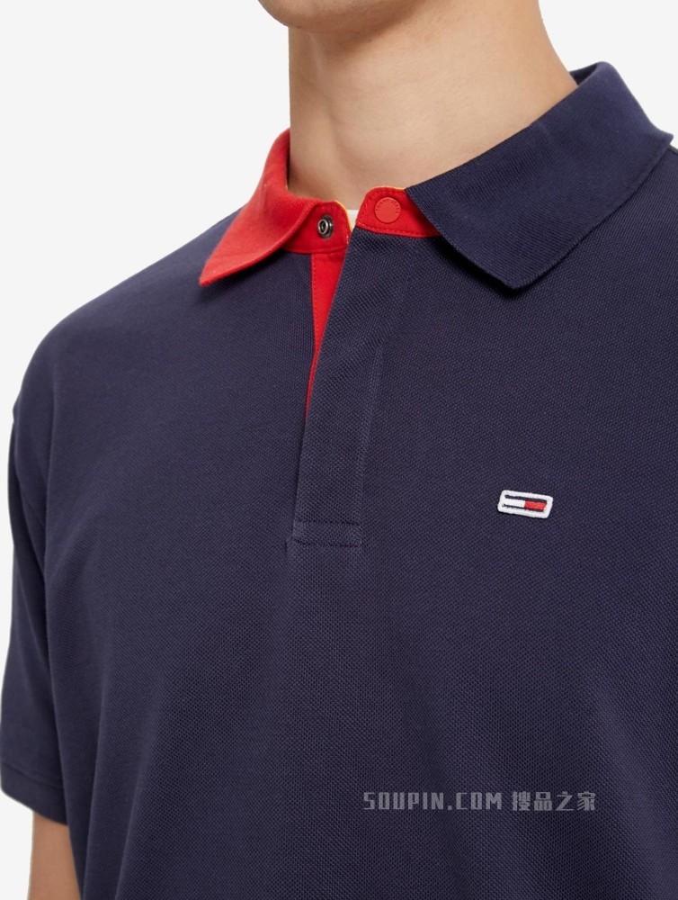 Tommy 22新款春夏男装时尚珠地棉撞色翻领宽松短袖POLO衫12967