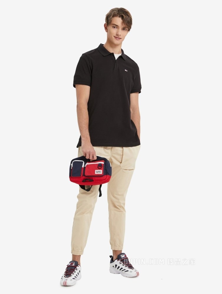 Tommy 22新款春夏男装时尚螺纹提花珠地棉翻领短袖POLO衫12962