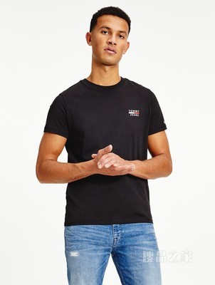 Tommy 22新款春夏男装休闲纯棉印花圆领修身短袖T恤DM0DM10099