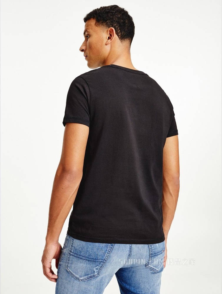 Tommy 22新款春夏男装休闲纯棉印花圆领修身短袖T恤DM0DM10099