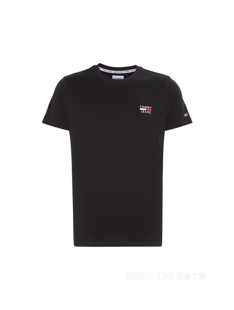 Tommy 22新款春夏男装休闲纯棉印花圆领修身短袖T恤DM0DM10099