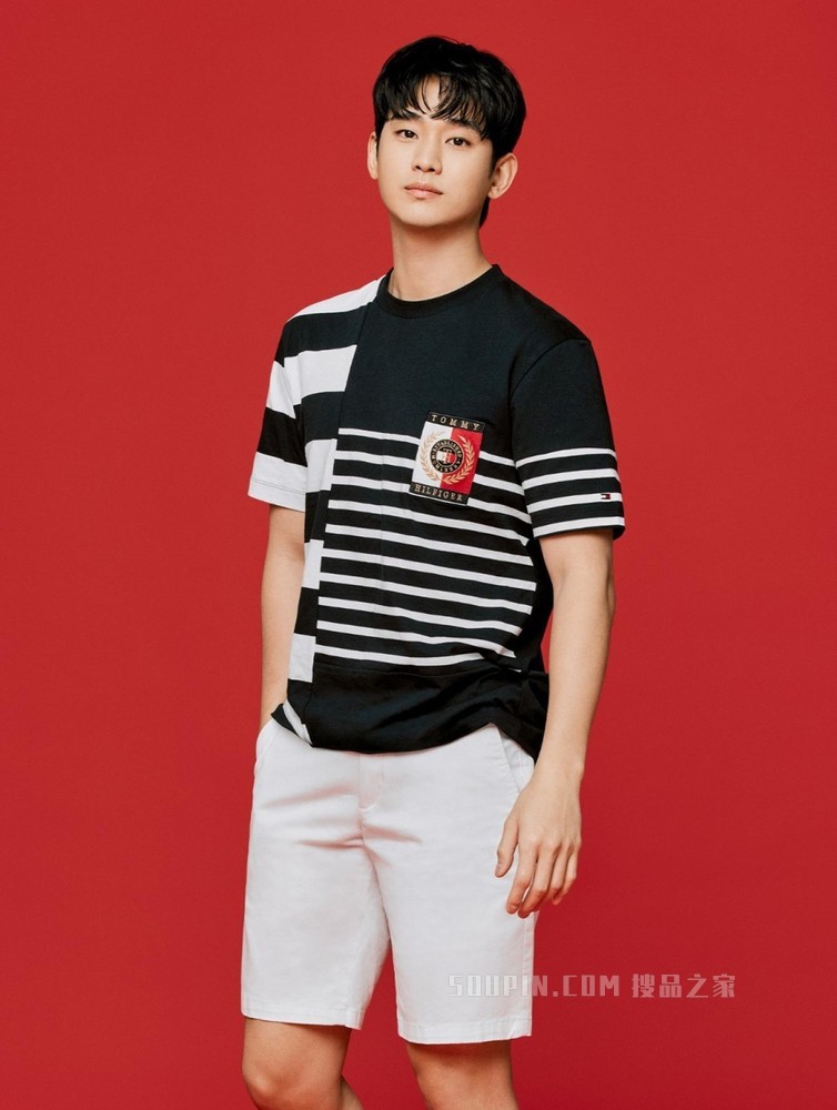 Tommy【金秀贤同款】22新款春夏男装休闲一字袋绣标直筒短裤25059