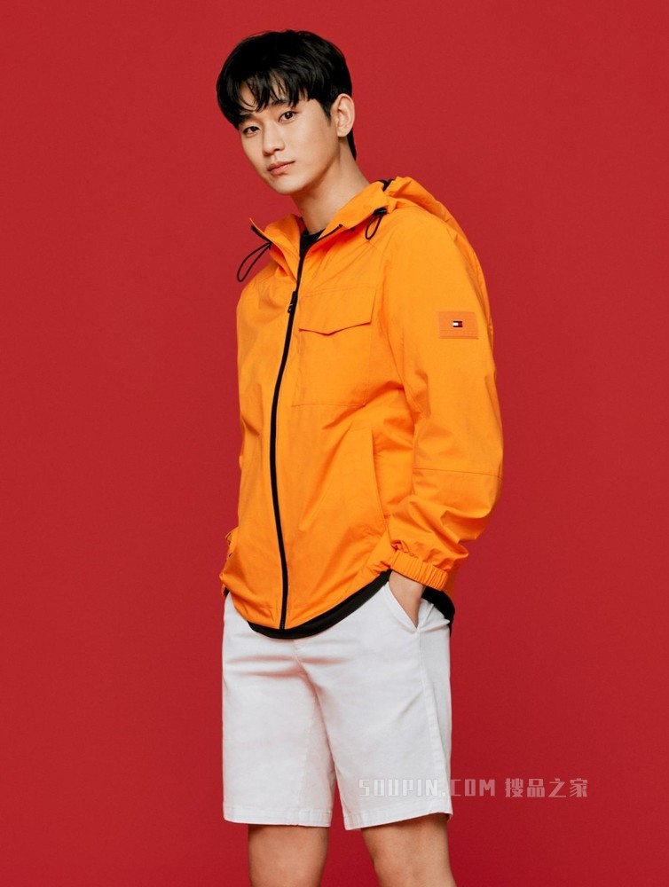 Tommy【金秀贤同款】22新款春夏男装休闲一字袋绣标直筒短裤25059