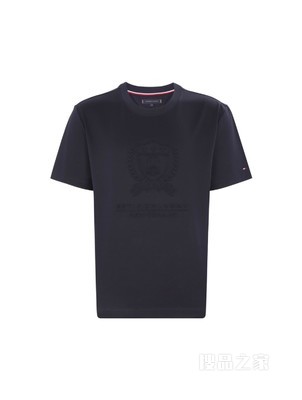 Tommy 22新款春夏男装时尚浮雕字母徽章压纹LOGO圆领短袖T恤25056