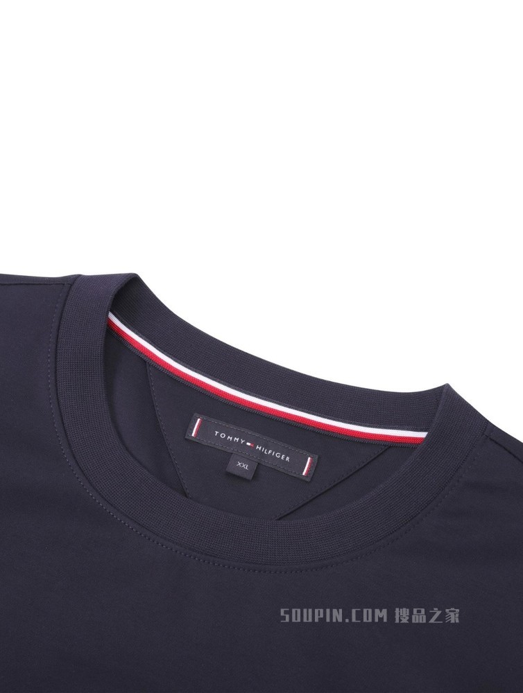 Tommy 22新款春夏男装时尚浮雕字母徽章压纹LOGO圆领短袖T恤25056