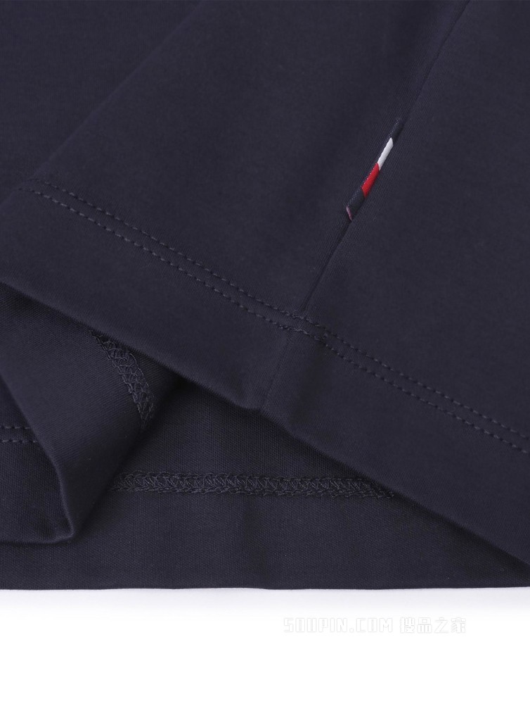 Tommy 22新款春夏男装时尚浮雕字母徽章压纹LOGO圆领短袖T恤25056