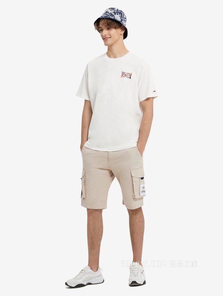 Tommy 22新款春夏男装工装风LOGO织标口袋纽扣拉链休闲短裤13227
