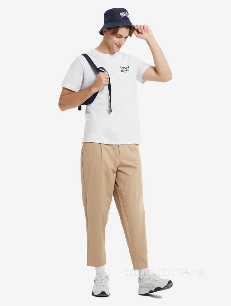 Tommy 22新款春夏男装时尚旗标绣标铆钉扣拉链休闲裤DM0DM13216