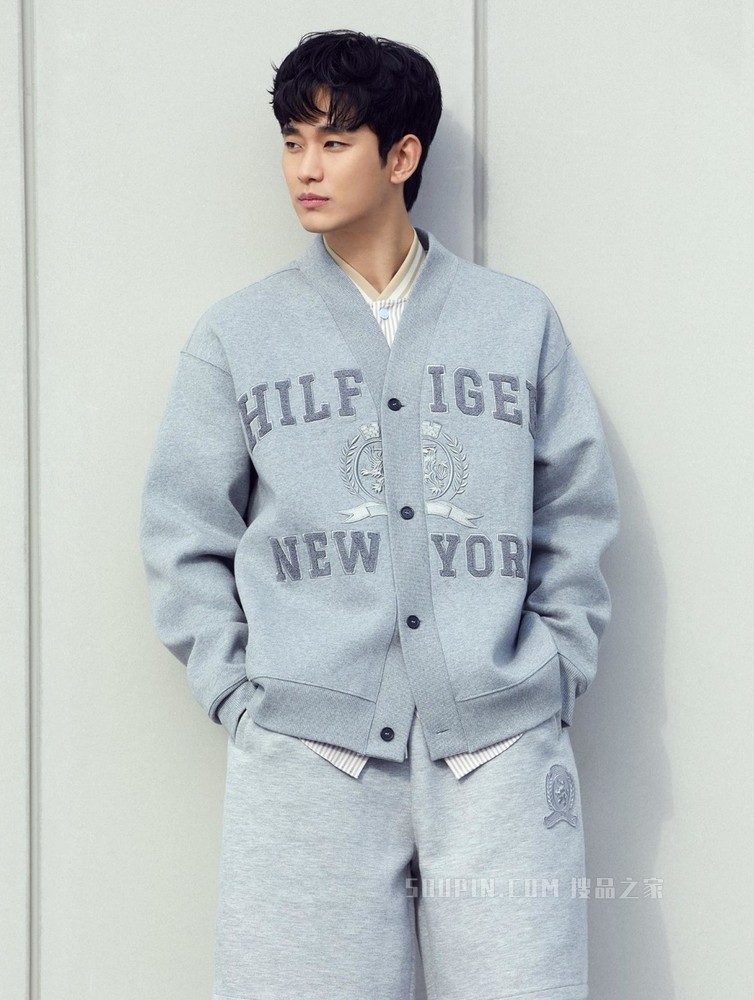 Tommy【金秀贤同款】22新款春夏男装徽章刺绣抽绳腰休闲短裤23784