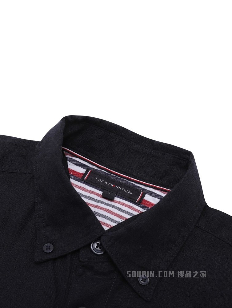 Tommy 22新款春夏男装简约绣标纽扣加固翻领宽松短袖衬衫23139