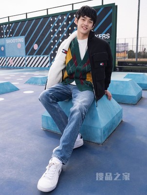 Tommy 22新款春季男装双面穿仿羊羔绒立领刺绣宽松夹克外套12471