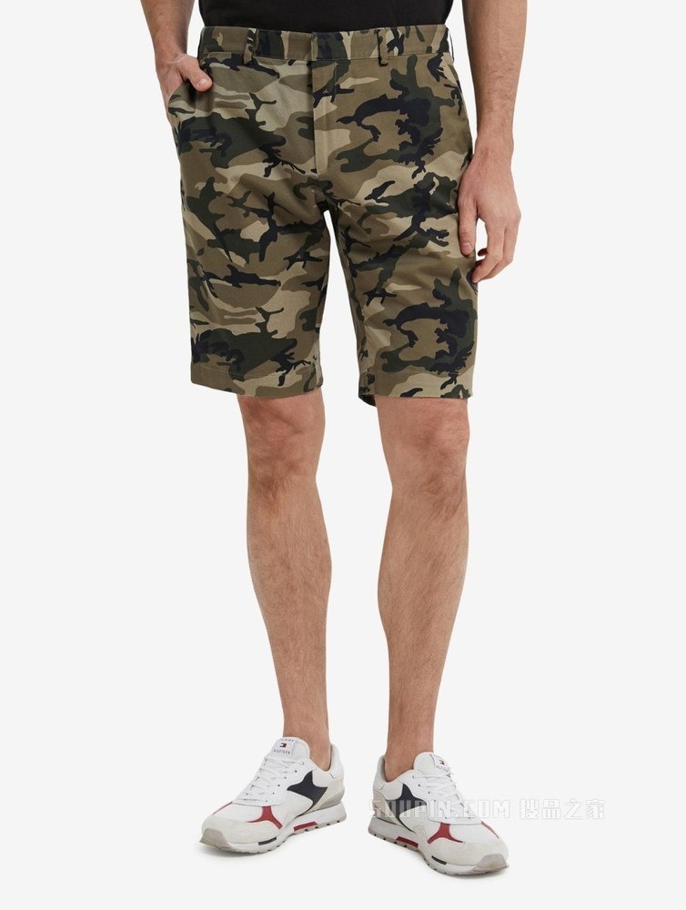 Tommy 22新款春夏男装时尚松紧腰拉链迷彩休闲短裤THD7570509