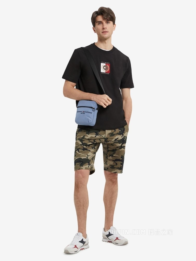Tommy 22新款春夏男装时尚松紧腰拉链迷彩休闲短裤THD7570509