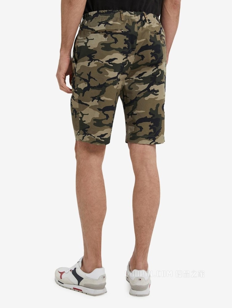 Tommy 22新款春夏男装时尚松紧腰拉链迷彩休闲短裤THD7570509