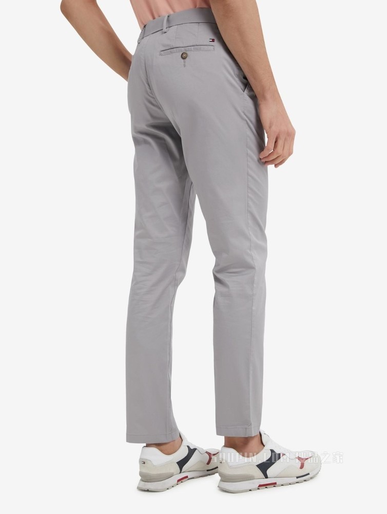 Tommy 22新款春夏男装时尚斜纹小绣标合身直筒窄管休闲裤22329